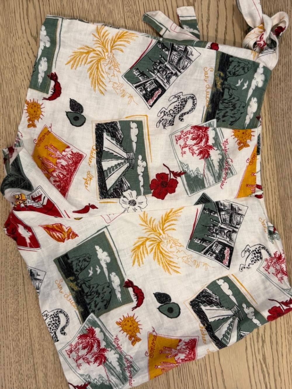 Reformation Eva Linen Skort | Postcard Print | Size 6 - Picture 5 of 5